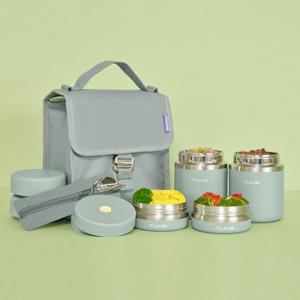 텀스 투고 보온도시락 4P + 슬림 수저세트/수능도시락/직장인도시락통