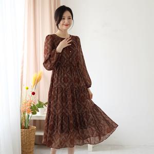 [웬디즈갤러리]베이른 페이즐리 쉬폰 원피스 / 페미닌 출근 일상 SOP107