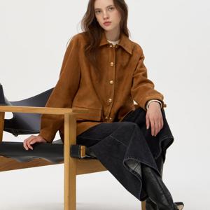 질스튜어트뉴욕   25FW  포켓 램스킨 점퍼 양가죽 자켓 JSJU5D420CM