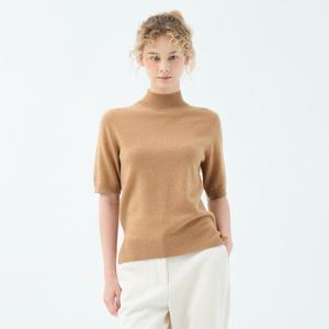 [유닛]캐시미어 반팔 소매 란타나 모크넥 풀오버 (UFKKMN330C-L/