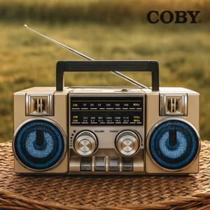 COBY CRF-55B 레트로 블루투스 라디오 스피커 FM AM SW 고음질 카세트 감성