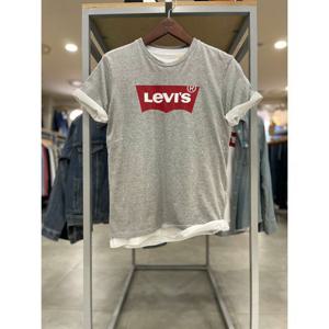 [리바이스]MARIO남여공용 기본 배트윙 로고 회색 반팔 티셔츠 (17783-138)