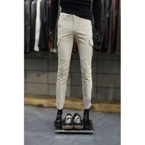 [빠니깔레]MARIO이태리직수입 가먼트다잉라이트베이지 슬림스판카고바이커팬츠 f-acpt162be