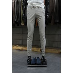 [빠니깔레]MARIO이태리직수입 다이드트윌코튼 라이트그레이 슬림스판면팬츠 f-qcpt11lgr