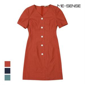 [미센스]MARIO브이넥 단추 벨티드 반팔 원피스_MB15OPP108A