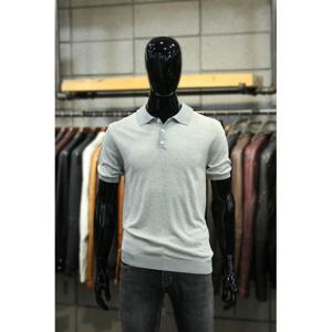 [빠니깔레]MARIO이태리직수입 린넨코튼블랜드 멜란지배색 반팔카라니트티 f-init04gr