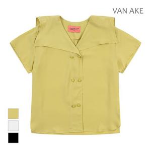 [반에이크]MARIO빅카라 더블버튼 반팔블라우스_VB35BLUD01Z