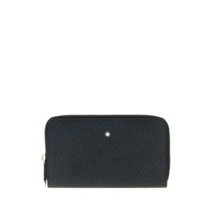 몽블랑 남성 네이비 가죽 동전 지갑 220362 000