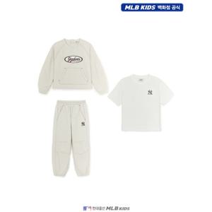 [MLB키즈US] (7FS2B1356-50CRS) 여아 스트릿 베이직 우븐 맨투맨 3 세트 아동맨투맨세트 키즈맨투맨세트