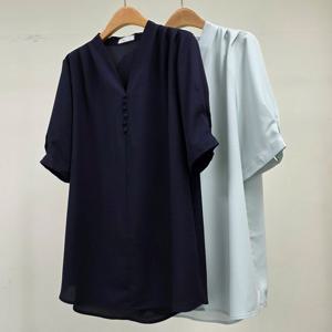 나야홍 / 빅사이즈반팔블라우스 U526L508 나르샤주름숄더블라우