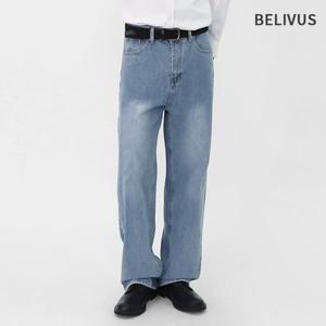빌리버스 남자 연청 뒷밴딩 세미와이드 워싱 빅사이즈 2XL 데님 팬츠 BHDNP004