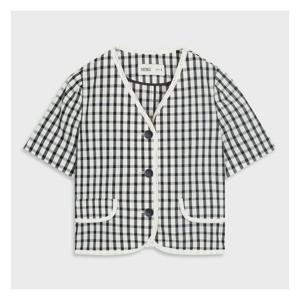 [미쏘]V넥 체크 가디건형 자켓 (MIWJKC812G-T)