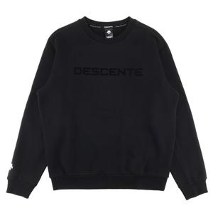 데상트 코튼 기모 컴포트핏 워딩 그래픽 맨투맨 SP323UHT93BLK