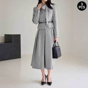 [모리스커밍홈] [55-66]쿠앤크 자켓+맞주름 스커트 셋업_M2509SE058C