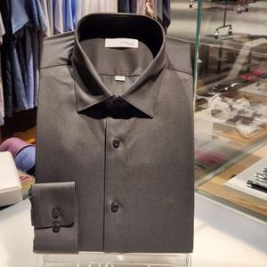 듀퐁셔츠 SE5FM21LS312SGE 컴포터블 구김이 적은 스트레치 딥그린 솔리드 슬림 핏 셔츠