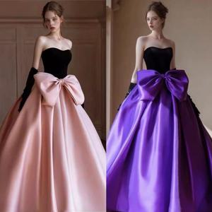 프렌치 헵번 벨라인 빅리본 공주 드레스(2color) 웨딩