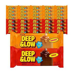 [빙그레] 딥앤로우 쫀득 초코바 20개 + 카라멜바 20개 / 저당 아이스크림