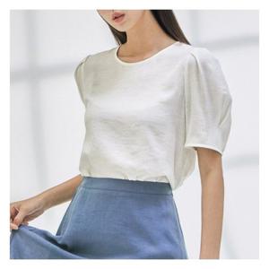 [미쏘]소매 볼륨 반팔 블라우스 (MIWBWC720A-T)
