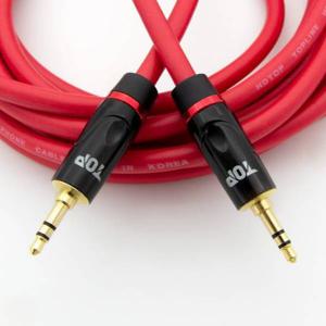 HDTOP 국산 3.5 스테레오 AUX 케이블 레드 2M HT-TP1705