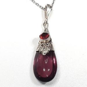 [블루케이] 실버925엔틱 가넷합성석 목걸이250504-01