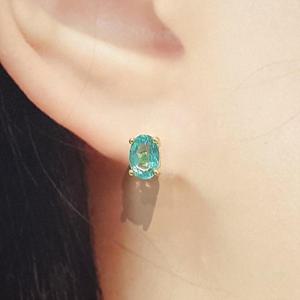 [블루케이] A파라이바블루토파즈 원석귀걸이250111-24