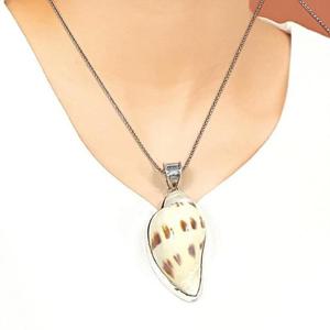 [블루케이] 실버925 빅자연조개 원석목걸이250509-13