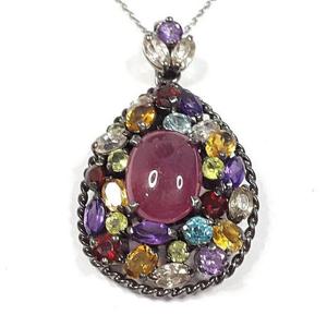 [블루케이] AAA 루비자수정믹스 원석목걸이250404-22