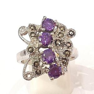 [블루케이] 실버925 자수정 합성석 반지250203-12나비