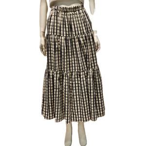 [페이지플린]허리밴딩 체크 캉캉 롱 스커트 LF4BSSK017M