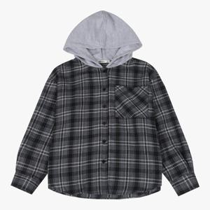 [유솔(아동)]UNI 멜란지 후드 플란넬 체크남방 ULYC25WZ1