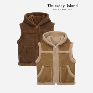 [Thursday Island] 후드 아웃포켓 무스탕(T238MLT302W)