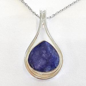 [블루케이] 실버925 엔틱사파이어원석목걸이250113-16