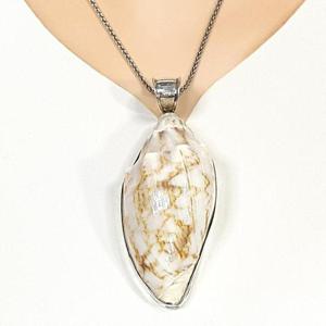 [블루케이] 실버925 빅자연조개 원석목걸이250509-12