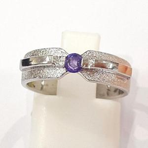 [블루케이] 심플실버925 자수정 합성석 반지250203-08