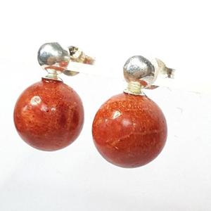 [블루케이] 실버925 방울목산호 원석 귀걸이250408-07