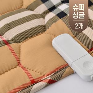 체크 EMF 탄소매트 온열 전기 장판 카본 매트 캠핑 전기요 1인용 슈퍼싱글 SS (2개)