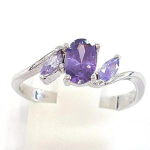 [블루케이] 실버925심플 자수정 합성석반지250201-01