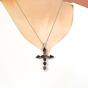 [블루케이] A십자가 믹스 연수정원석목걸이250403-18