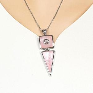 [블루케이] 실버925 핑크조개 원석목걸이250509-09