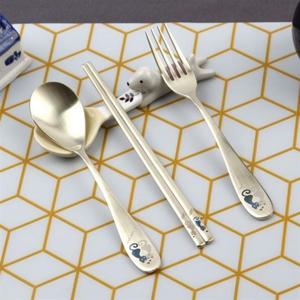 DMK 스테인리스 고양이 티타늄 아동 3P 수저 젓가락 스푼 포크