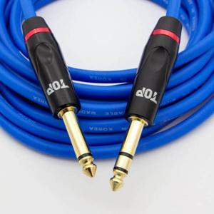 HDTOP 국산 5.5 모노 TO 5.5 스테레오 케이블 블루 3M HT-TP1287