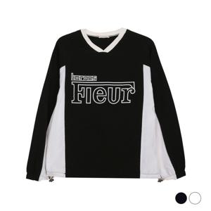 [모로엠] 남자 오버핏 V넥 배색 프린팅 티셔츠 VC-TSA-Q020