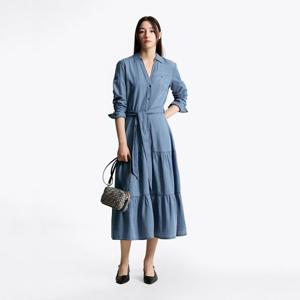 [타미힐피거(여성)]샴브레이 미디 원피스 T22F6TDR041WT1