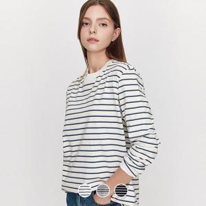 [지오다노/본사] 325909  여 멀티 스트라이프 긴팔티