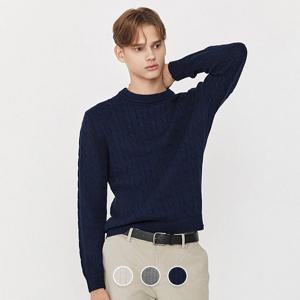 [지오다노/본사] 055911 7gg 꽈배기 크루넥 니트 스웨터