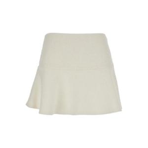 GUCCI White Skirt with Hidden Side Closure in Wool Boucle Woman 826594ZARWV9003