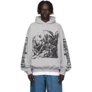 25 FW 베트멍 남성 그레이 고스 오버사이즈 후드티 252669M202012