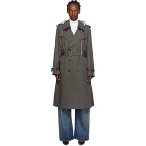 25 FW 메종마르지엘라 여성 그레이 코튼 드릴 트렌치 코트 252188F067002