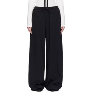 25 FW 요지야마모토 여성 블랙 나일론 트랙수트 팬츠 252138F086002
