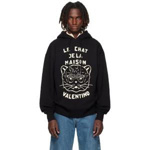 25 FW 발렌티노 남성 블랙 르 샤 드 라 메종 후드티 252476M202002
